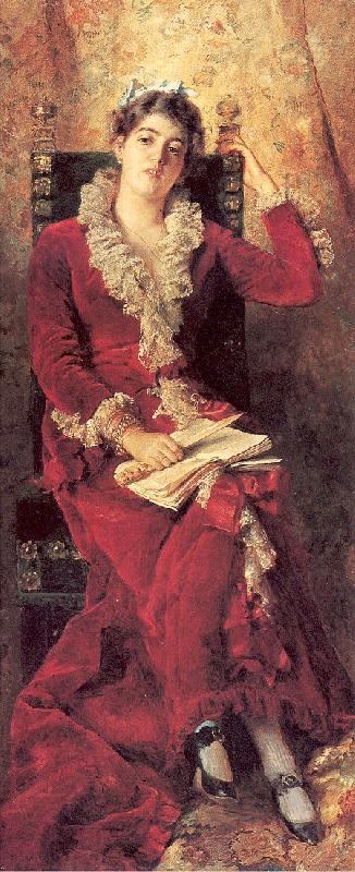Makovsky, Konstantin Portrait of Julia Makovskaya, The Artist's Wife oil painting picture